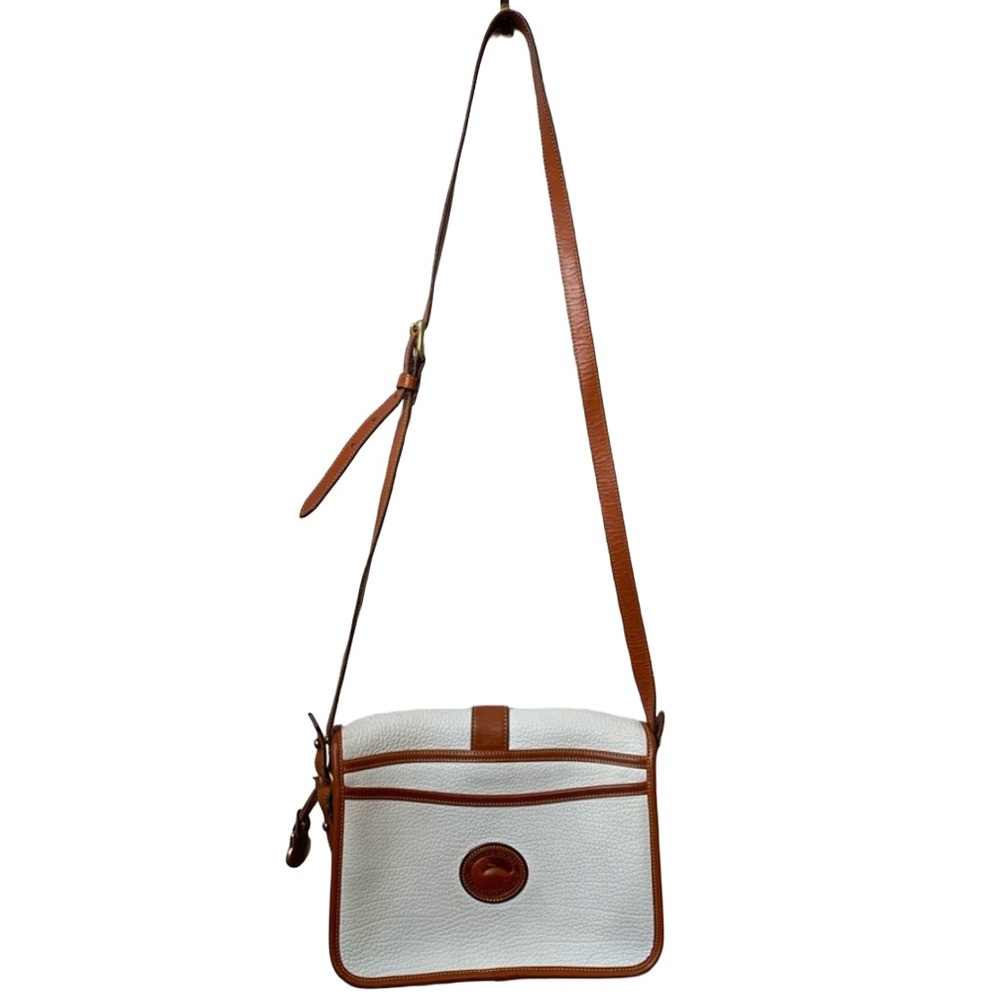 DOONEY & BOURKE Women’s All Weather White Pebble Leather Tan Leather Trim